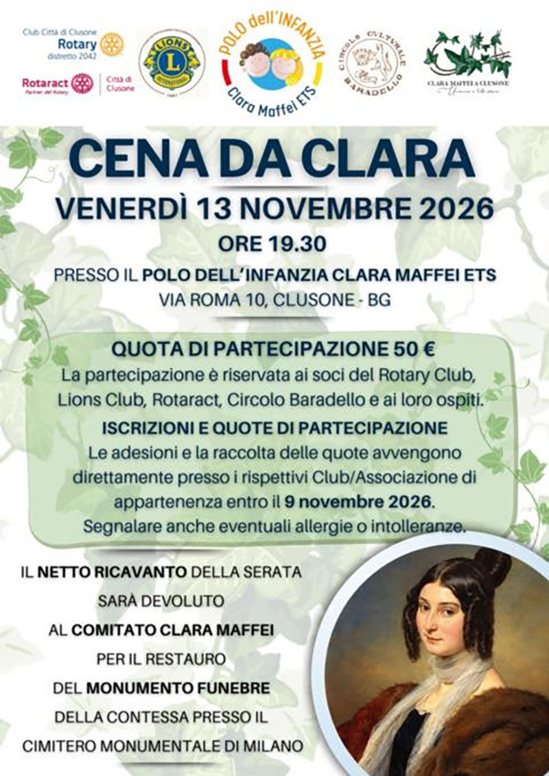 Cena da Clara @ Polo dell'Infanzia Clara Maffei ETS